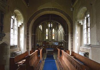 The interior looking west from the chancel September 2014